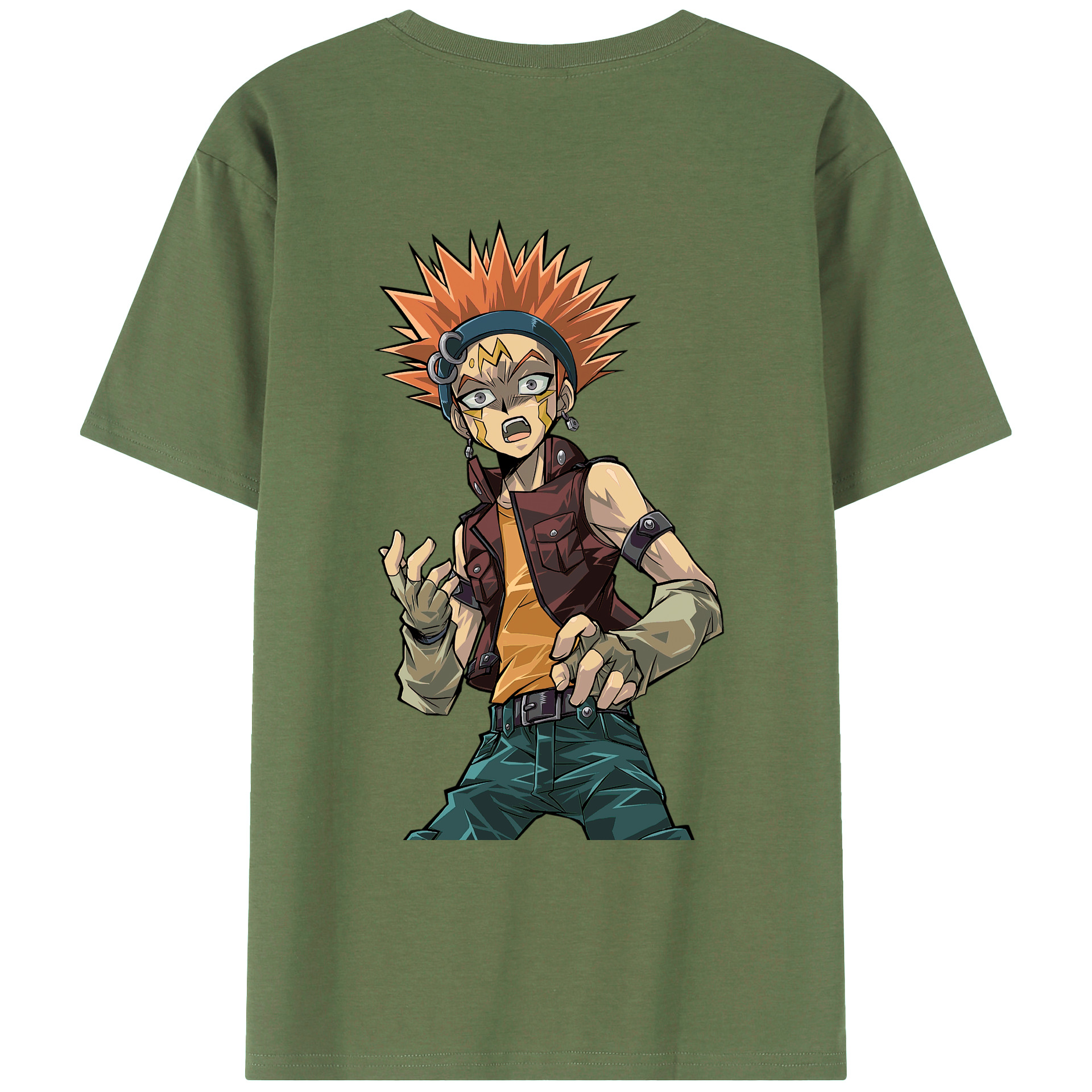 （画像用） 遊☆戯☆王 Yu-Gi-Oh! 綿100％ メンズ半袖Tシャツ（バックプリント） 通気性